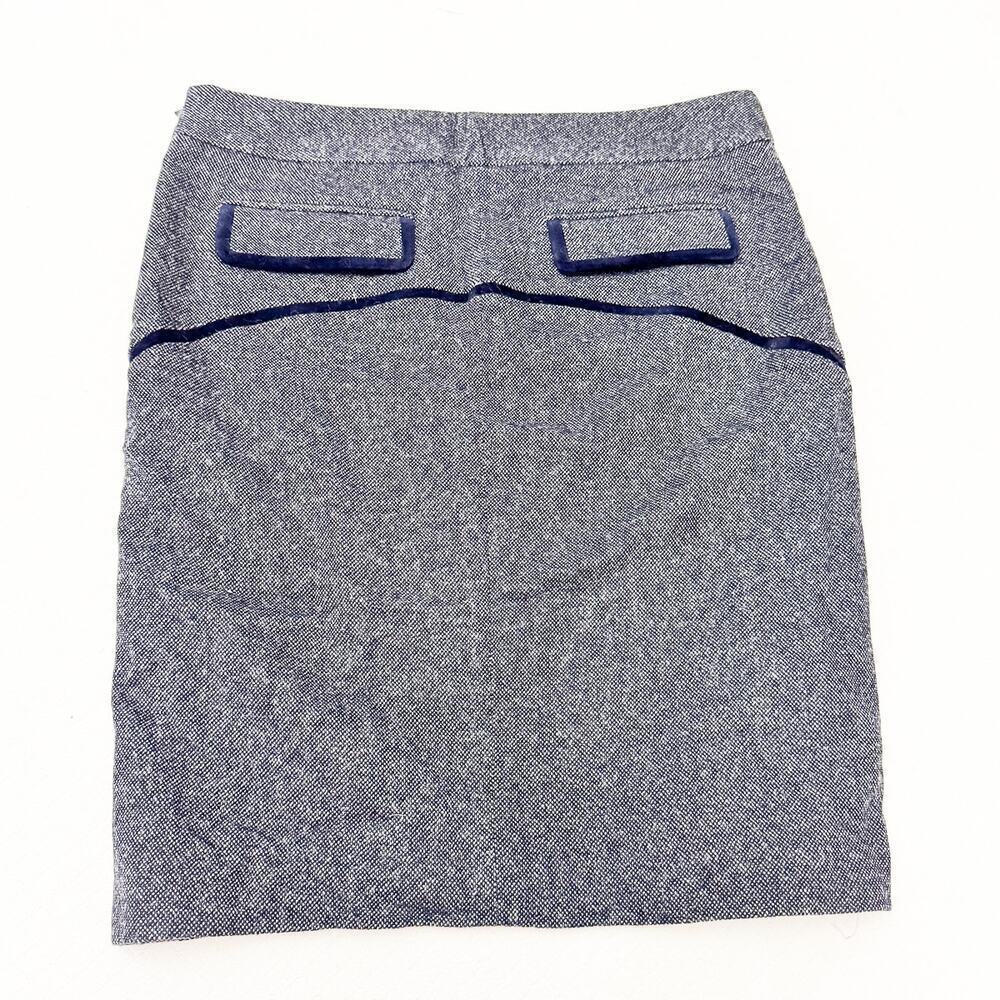 Club Monaco Wool Straight Leg Tweed Patterned Navy/Dark Blue Skirt Size 10